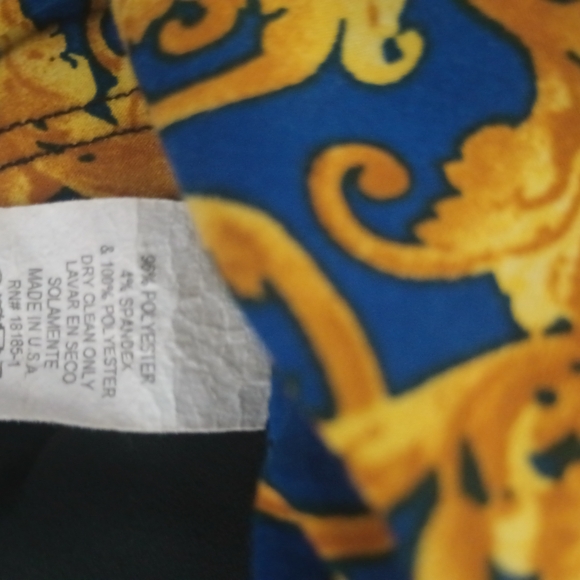 Audrey 3+1 Blue and Gold Baroque Short Sleeve Top - Picture 4 of 5